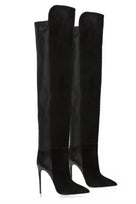 Jessica Bara Kakie Over The Knee Suede and Leather Heel Boot