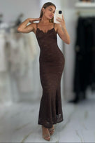 Jessica Bara Katlene Lace Bodycon Maxi Dress