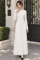 Jessica Bara Kellie Knit Button Long Sleeve Maxi Dress