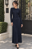 Jessica Bara Kellie Knit Button Long Sleeve Maxi Dress