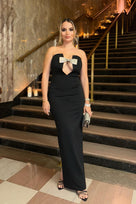 Jessica Bara Leylari Crystal Bow Gown