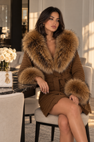 Jessica Bara Lumire Fur Belted Coat