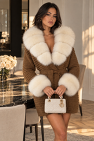 Jessica Bara Lumire Fur Belted Coat