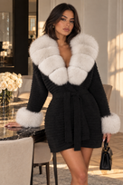 Jessica Bara Lumire Fur Belted Coat
