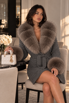 Jessica Bara Lumire Fur Belted Coat