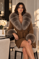 Jessica Bara Lumire Fur Belted Coat