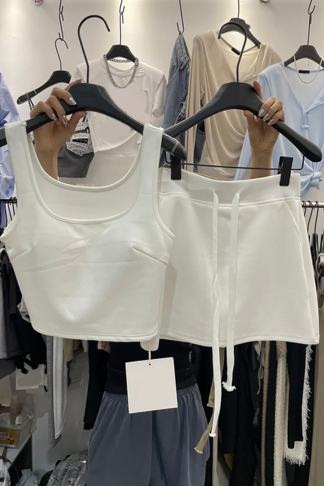 Jessica Bara Lyla Crop Top and Mini Skirt Two Piece Set
