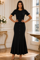 Jessica Bara Marcella Ribbed Knit Top and Maxi Skirt Two Piece Set