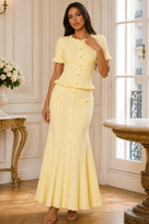 Jessica Bara Marcella Ribbed Knit Top and Maxi Skirt Two Piece Set