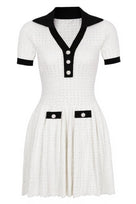 Jessica Bara Mareka Collared Gold Button Mini Dress