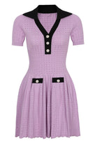 Jessica Bara Mareka Collared Gold Button Mini Dress