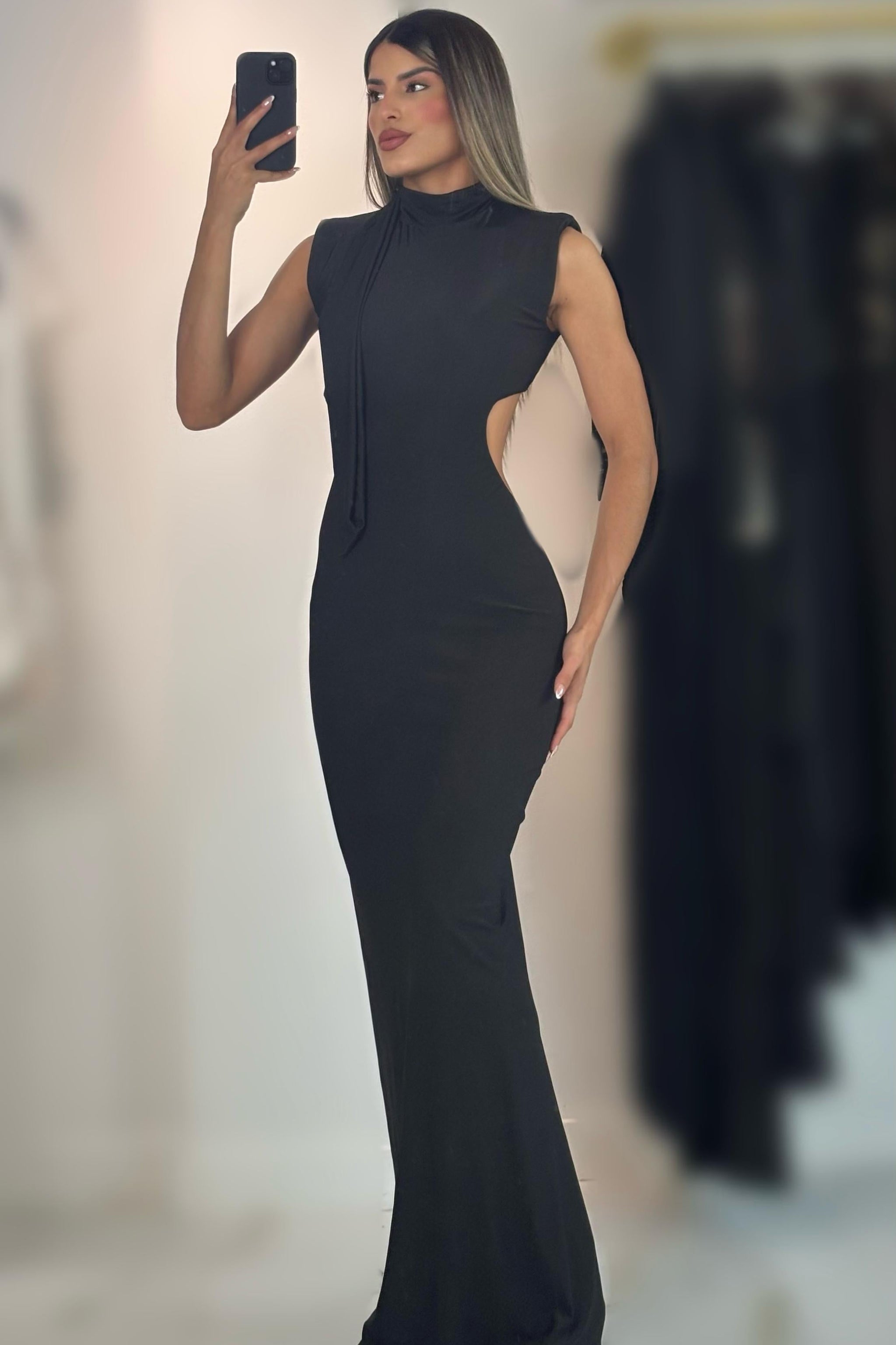 white christmas dresses Lanah Cut Out Maxi Dress