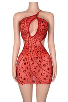Jessica Bara Merida Crystal Cut Out One Shoulder Mini Dress
