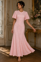 Jessica Bara Meroca Knit Flare Maxi Dress
