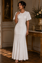 Jessica Bara Meroca Knit Flare Maxi Dress