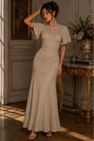 Jessica Bara Meroca Knit Flare Maxi Dress