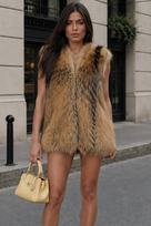 Jessica Bara Mershka Fur Mini Dress