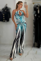 Jessica Bara Milim Halter Neck Jumpsuit