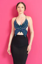 Jessica Bara Monet Rhinestone Butterfly Top As Seen On Maryam Shinali