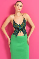 Jessica Bara Monet Rhinestone Butterfly Top As Seen On Maryam Shinali