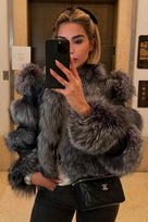 Jessica Bara Nancey Leather Fur Coat