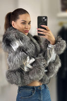Jessica Bara Nancey Leather Fur Coat