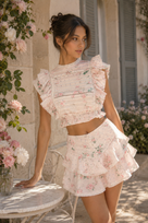 SALE Jessica Bara Nanthale Ruffle Crop Top and Shorts Two Piece Set