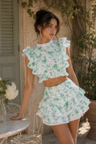 SALE Jessica Bara Nanthale Ruffle Crop Top and Shorts Two Piece Set