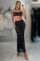 Jessica Bara Nikkie Lace Top and Maxi Skirt Two Piece Set