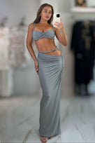 Jessica Bara Orion Bra Top and Maxi Skirt Two Piece Set