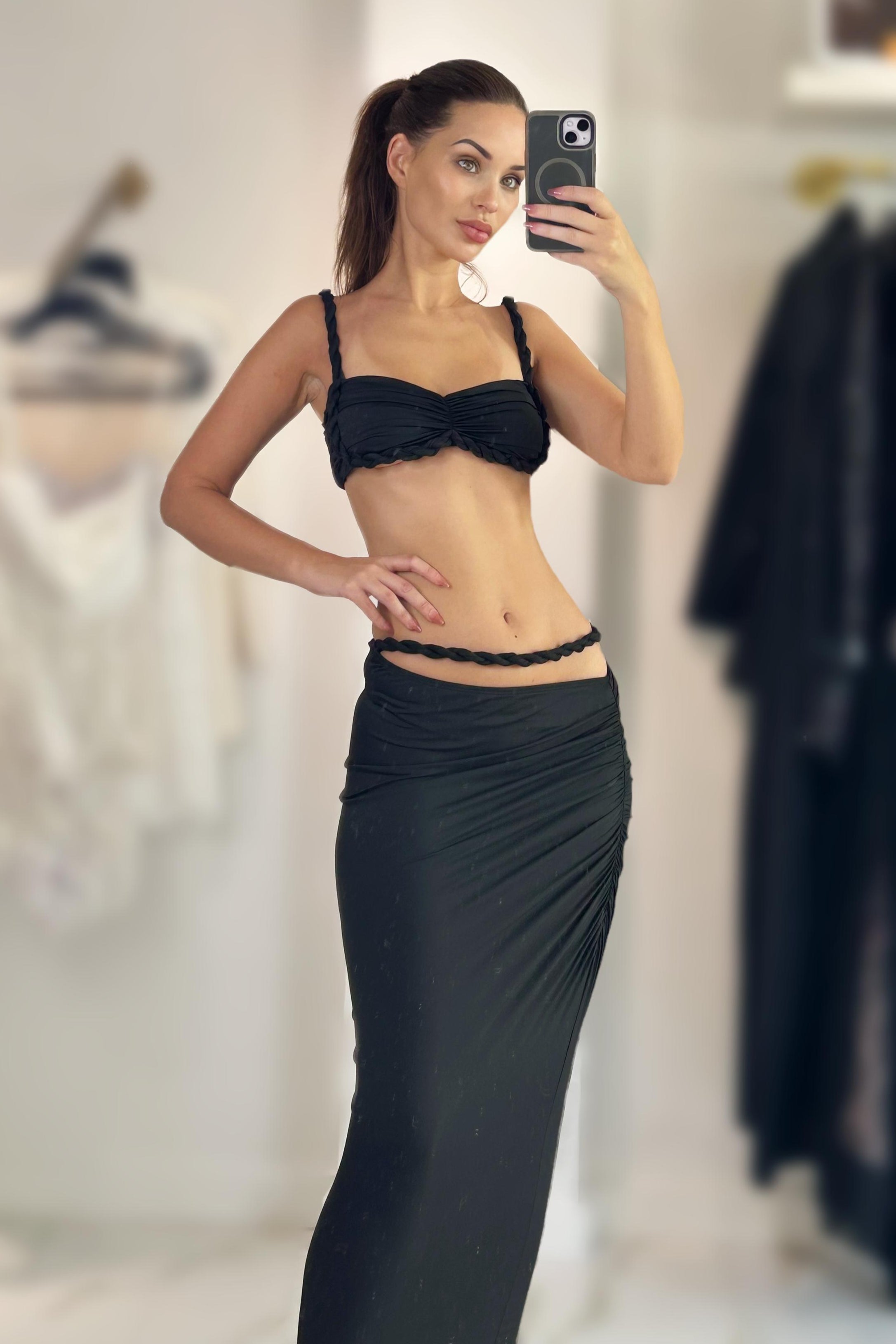 Jessica Bara Orion Bra Top and Maxi Skirt Two Piece Set