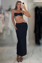 Jessica Bara Orshi Bra Top and Maxi Skirt Two Piece Set