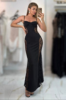 Jessica Bara Ovlina Lace Cut Out Maxi Dress