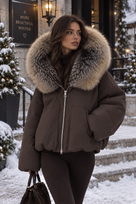 Jessica Bara Pakisha Fur Zip Up Coat