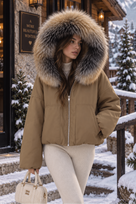 Jessica Bara Pakisha Fur Zip Up Coat