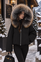 Jessica Bara Pakisha Fur Zip Up Coat