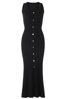 Jessica Bara Pammela Gold Button Maxi Dress
