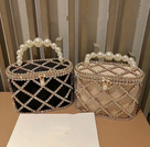 Jessica Bara Pammy Rhinestone Pearl Clutch