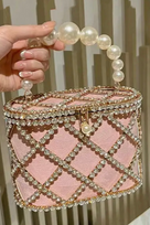 Jessica Bara Pammy Rhinestone Pearl Clutch