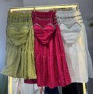 Jessica Bara Pamsie Crystal Ruffle Top and Maxi Skirt Two Piece Set