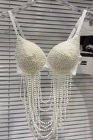 Jessica Bara Pearlette Pearl Tassel Bra Top