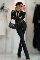 Jessica Bara Poka Long Sleeve Jumpsuit