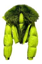 Jessica Bara Preslow Puffer Hooded Fur Jacket