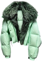 Jessica Bara Preslow Puffer Hooded Fur Jacket
