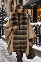 Jessica Bara Puji Fur Cape Coat