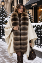 Jessica Bara Puji Fur Cape Coat