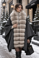 Jessica Bara Puji Fur Cape Coat