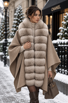 Jessica Bara Puji Fur Cape Coat