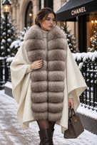 Jessica Bara Puji Fur Cape Coat