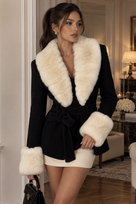 Jessica Bara Querin Fur Belted Coat